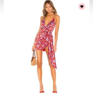 Silk floral mini dress